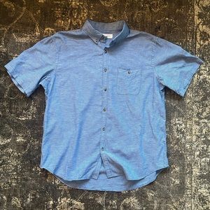 Old Navy Striped Blue Short Sleeve Shirt, XL Slim